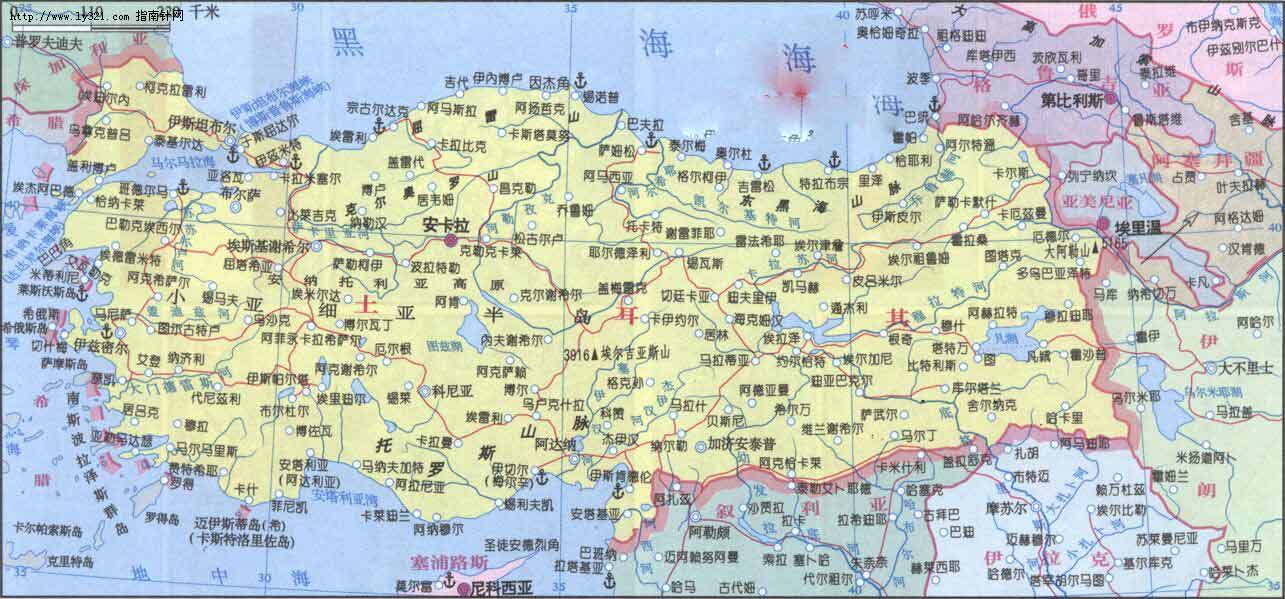 土耳其旅游地图【相关词_ 土耳其中文旅游地图】